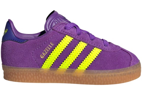 adidas Gazelle Comfort Closure Active Purple Solar Yellow Collegiate Purple (TD) - JP7136 - US adidas Gazelle Comfort Closure Active Purple Solar Yellow Collegiate Purple (TD) - JP7136 - US