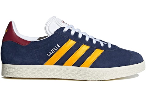 adidas Gazelle Dark Blue Crew Yellow Burgundy Men's IF0877 US