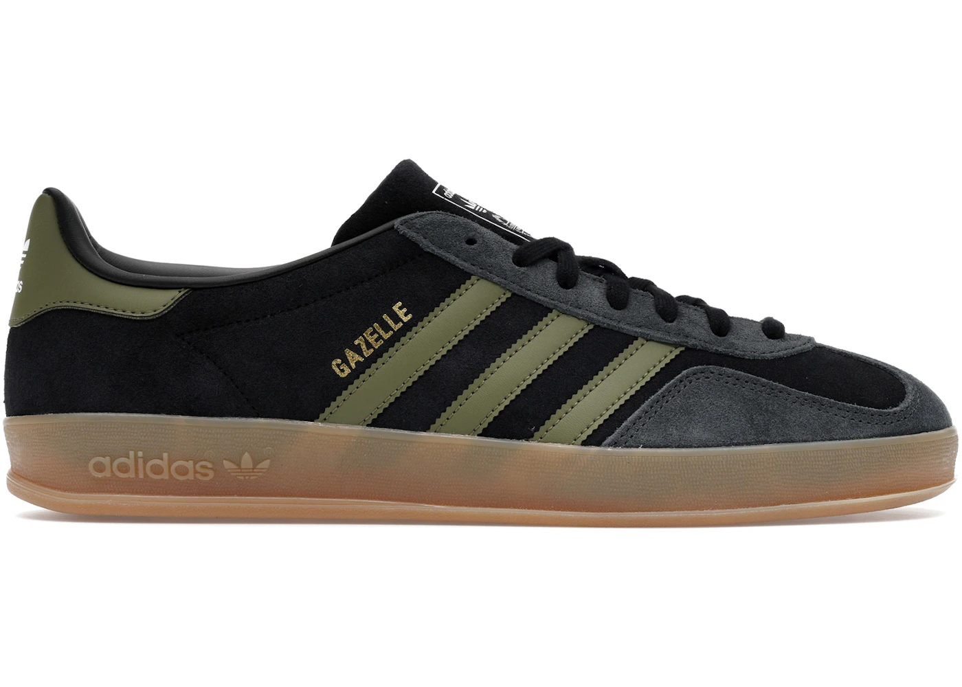 adidas Gazelle Indoor Black Focus Olive Carbon Men's - JQ8399 - US adidas Gazelle Indoor Black Focus Olive Carbon Men's - JQ8399 - US