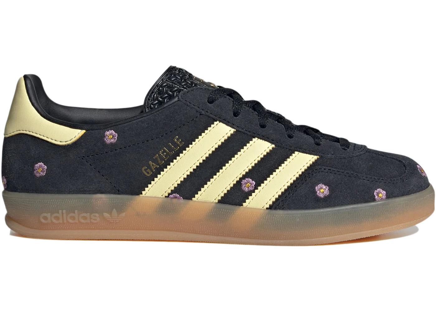 adidas Gazelle Indoor Core Black Almost Yellow Floral (Women's