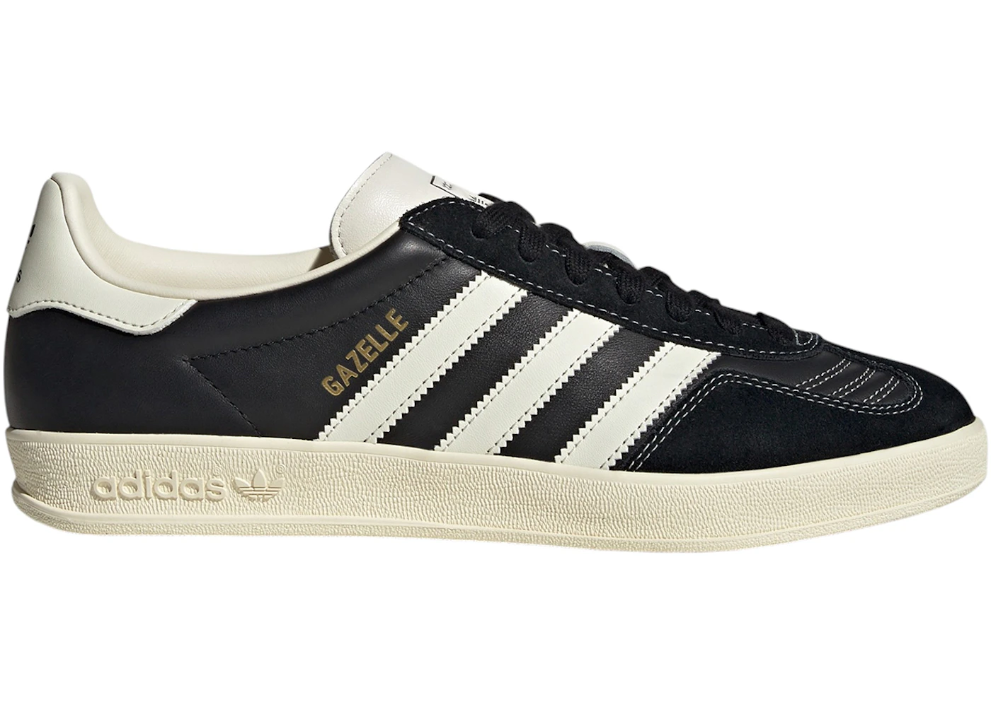 adidas Gazelle Indoor Core Black Cream White Gold Metallic Men's - JQ8385 - US adidas Gazelle Indoor Core Black Cream White Gold Metallic Men's - JQ8385 - US