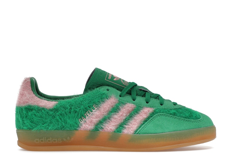 Pre-owned Adidas Originals Gazelle Indoor (women's) Sneakers In Green/glow Pink/gum 3