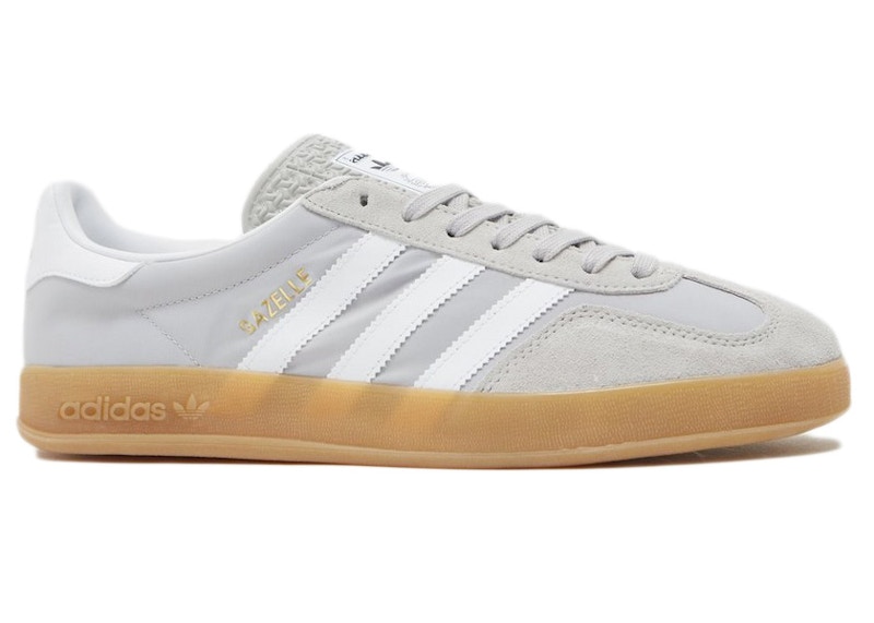 White adidas gazelle with shops gum sole