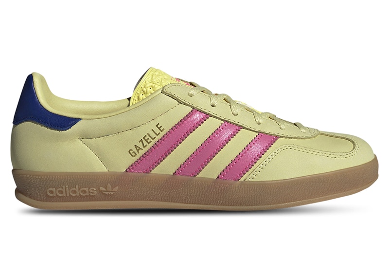 Pre-owned Adidas Originals Gazelle Indoor Royal (women's) Sneakers In Powder Yellow/lucid Pink/royal Blue