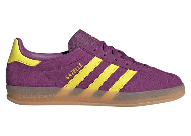Pre-owned Adidas Originals Gazelle Indoor (women's) Sneakers In Rich Mauve/bright Yellow/gum
