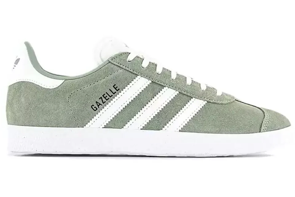 Adidas gazelle pearl grey trace green Clearance