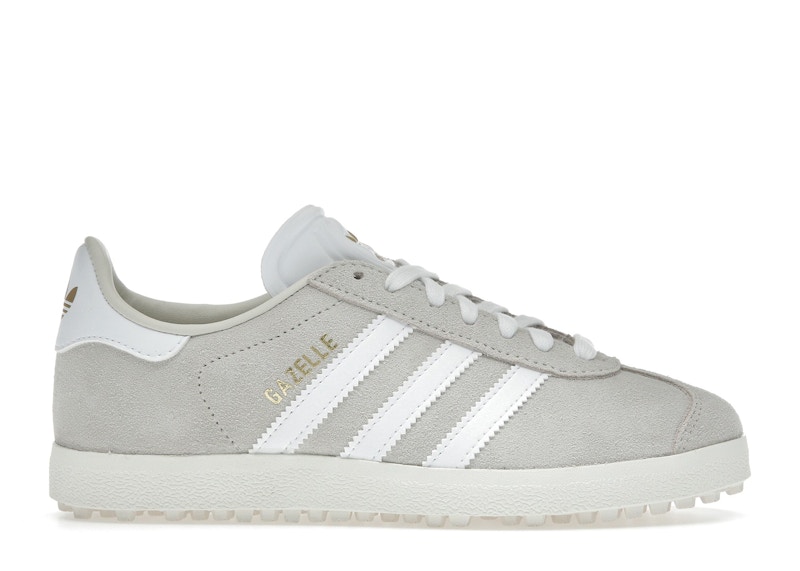 Pre-owned Adidas Originals Gazelle Spikeless Golf (women's) Sneakers In Alumina/cloud White/gold Metallic In Multi