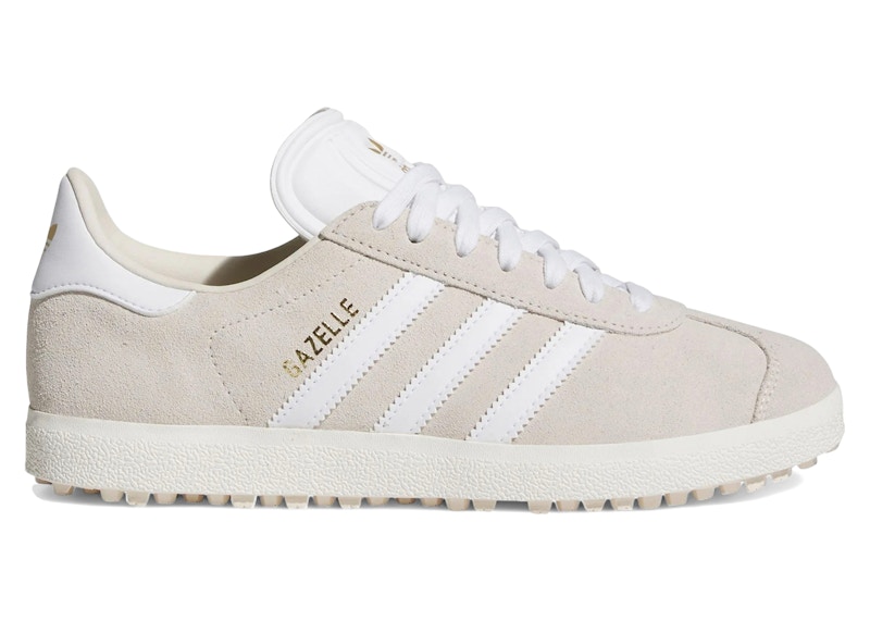Pre-owned Adidas Originals Gazelle Spikeless Golf (women's) Sneakers In Alumina/cloud White/gold Metallic In Multi