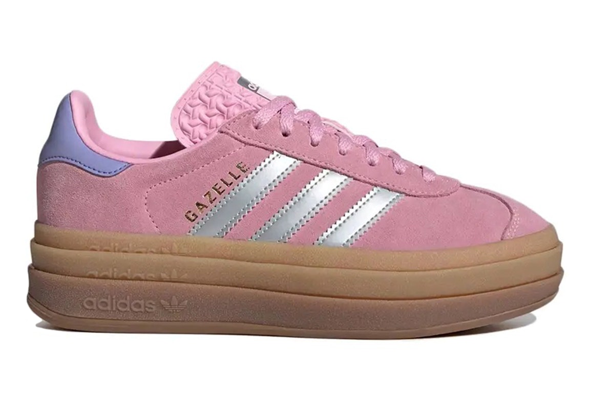 Pre-owned Adidas Originals Adidas Gazlle Bold True Pink Gum (kids) In True Pink/silver Metallic/light Purple