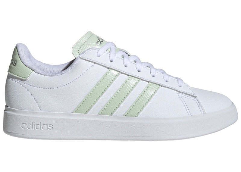 Pre-owned Adidas Originals Grand Court 2.0 (women's) Sneakers In Cloud White/linen Green/matte Silver