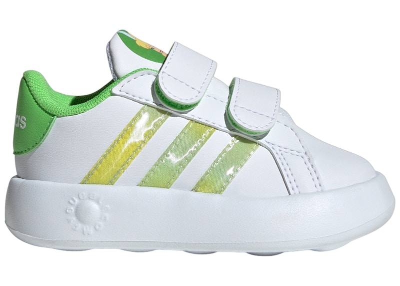 Pre-owned Adidas Originals Grand Court 2.0 Tink Sportswear Sneakers In Cloud White/linen Green/lucid Lime