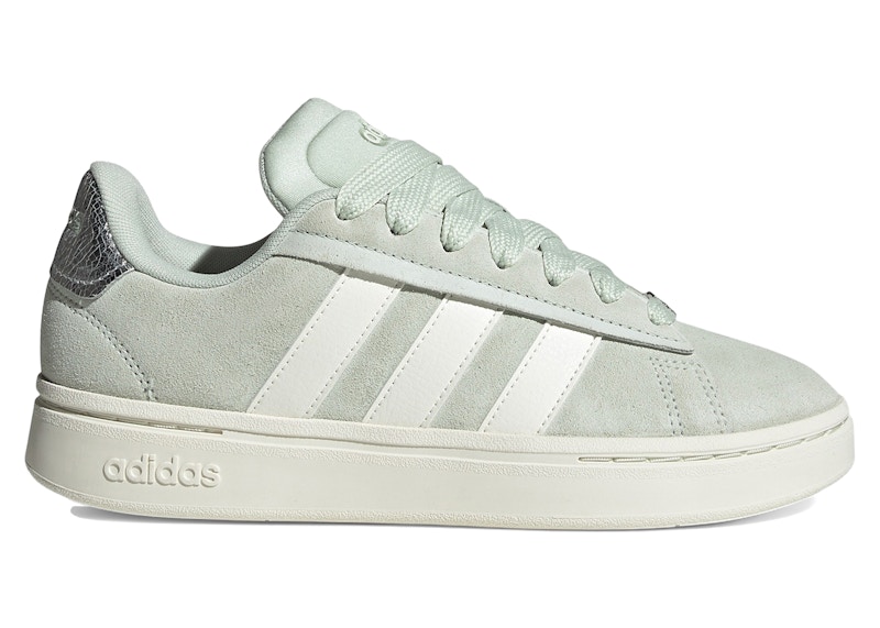 Pre-owned Adidas Originals Grand Court Alpha 00s (women's) Sneakers In Linen Green/off White/silver Metallic