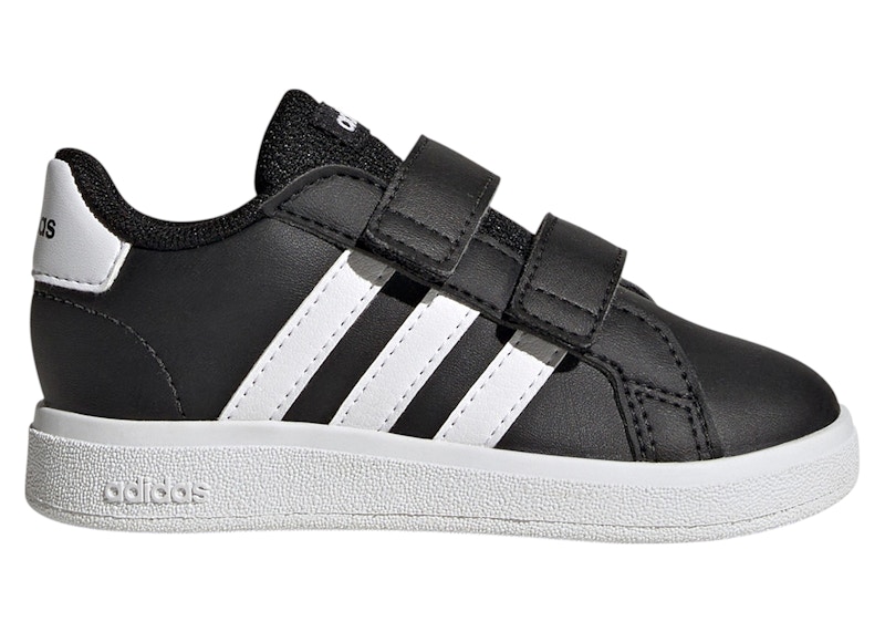 Pre-owned Adidas Originals Grand Court Lifestyle Hook And Loop Sneakers In Core Black/cloud White In Multi