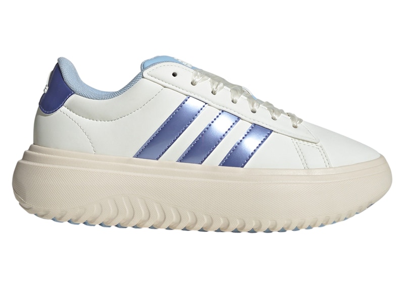 Pre-owned Adidas Originals Grand Court Platform Blue Spark Metallic (women's) Sneakers In Off White/blue Spark Met./wonder Whit