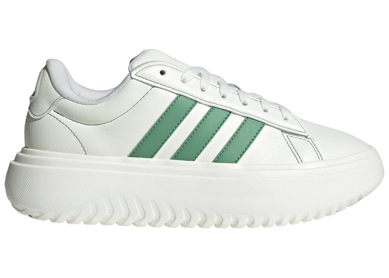 Pre-owned Adidas Originals Grand Court Platform (women's) Sneakers In Off White/preloved Green/gum