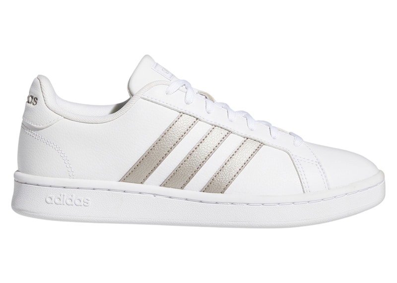 Pre-owned Adidas Originals Grand Court White Platinum Metallic (women's) Sneakers In Cloud White/platin Met.