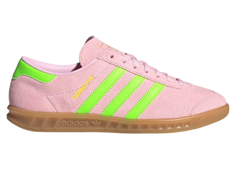 ◆adidas◆ Hamburg pink solar green JS0683 adidas Hamburg Clear Pink Solar Green Gold Metallic (Women's