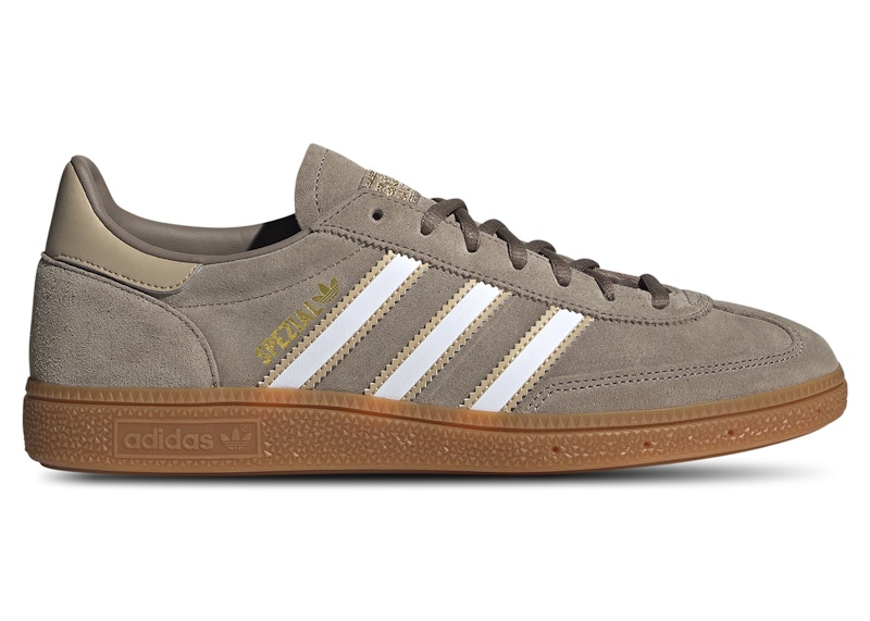Pre-owned Adidas Originals Men's Adidas Handball Spezial White Sneakers In Chalky Brown/cloud White/magic Beige In Multi