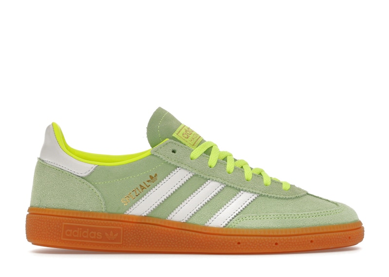 Adidas Handball Spezial White (Women's) Sneakers in Solar Yellow/Footwear White/Gold Metallic
