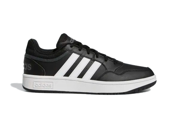 adidas Hoops 3.0 Low Black White Stripes Men's - GY5432 - US