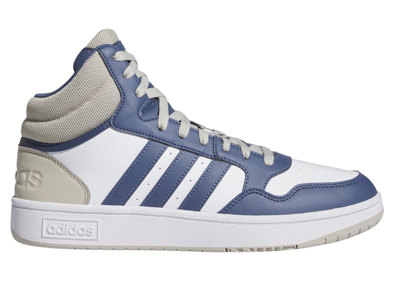 adidas Hoops 3.0 Mid Cloud White Preloved Blue Putty Grey - IH0158