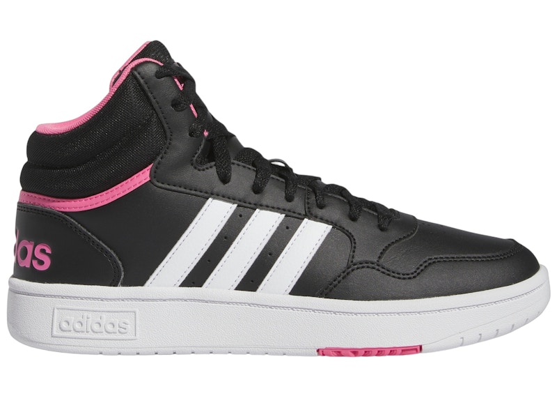 adidas Hoops 3.0 Mid Core Black Cloud White Pink Fusion Women s IG7896 US