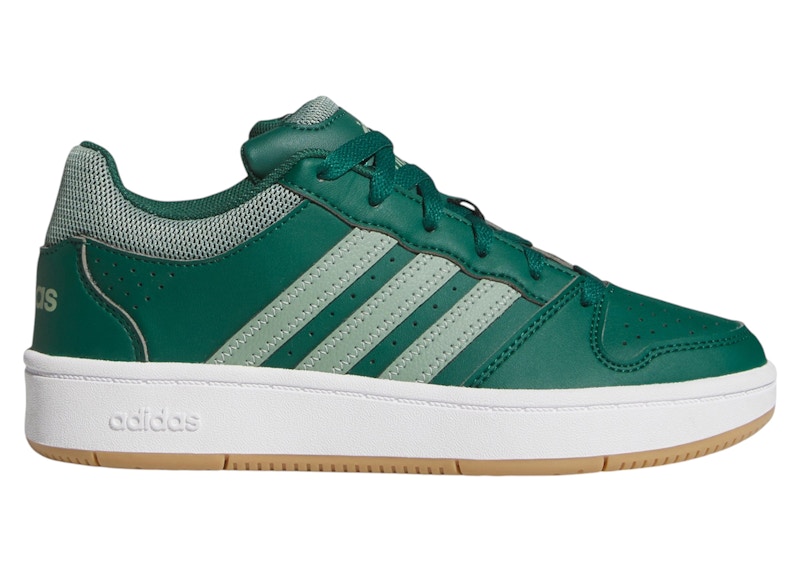Adidas Hoops Classic White Sneakers in Collegiate Green/Silver Green/Cloud White