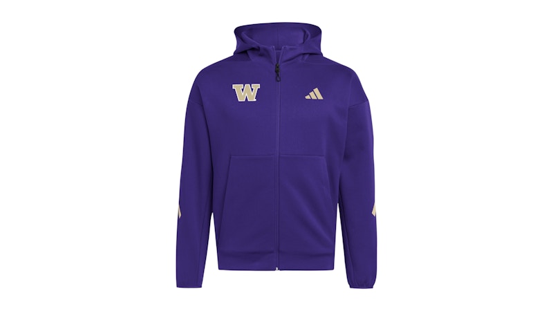 adidas Huskies Full Zip Player Travel Zne Hoodie Washington Team