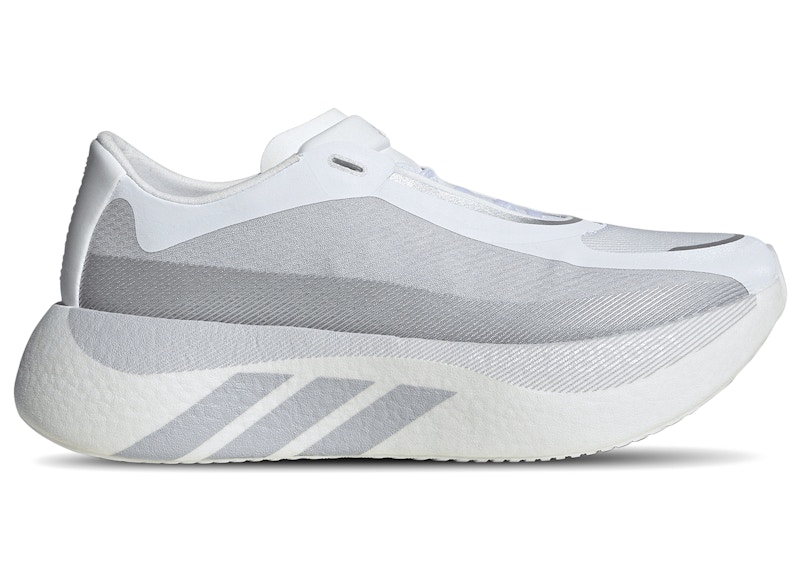 Men's Adidas Hyper Boost Edge White Sneakers in Cloud White/Light Solid Grey/Silver Metallic
