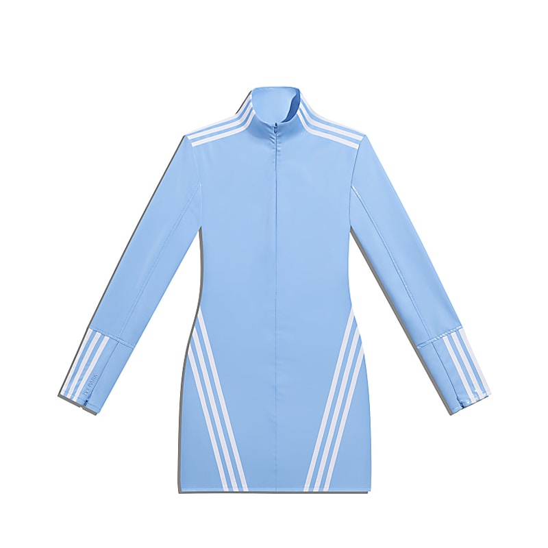 adidas Ivy Park 1/2 Zip Latex Dress Light Blue/White