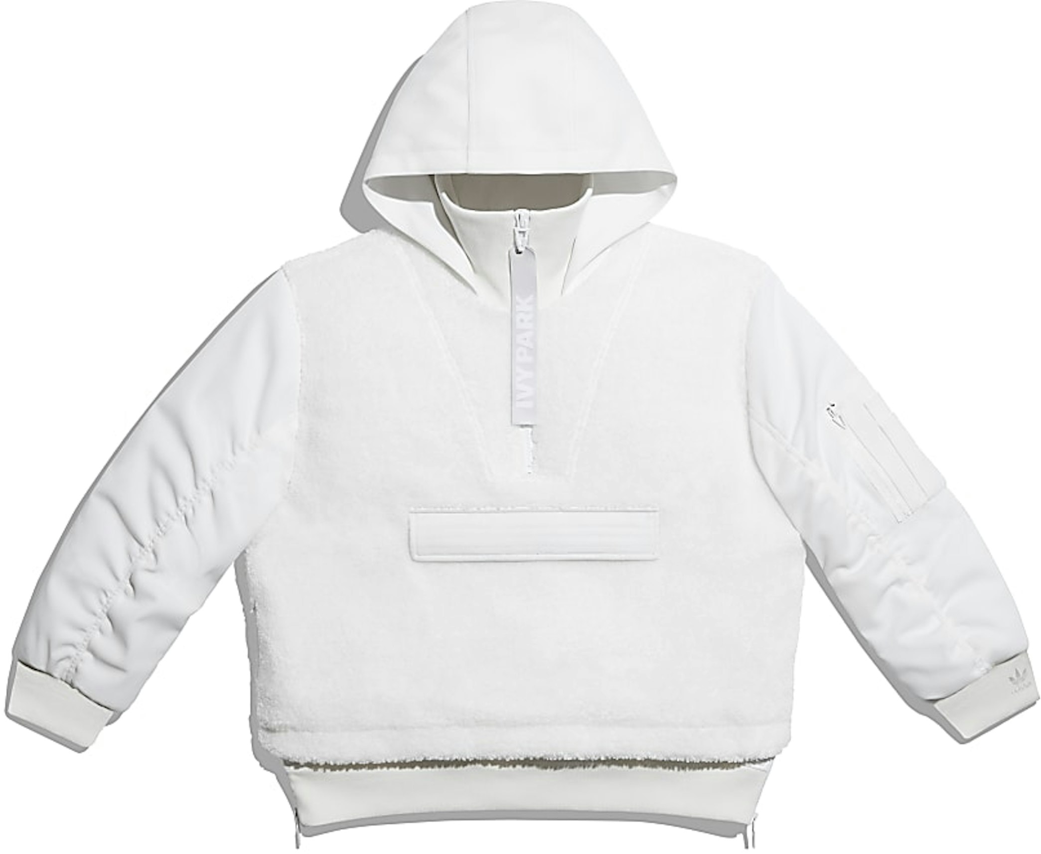 adidas Ivy Park 1/2 Zip Sherpa Layered Jacket (All Core White - SS21 - US
