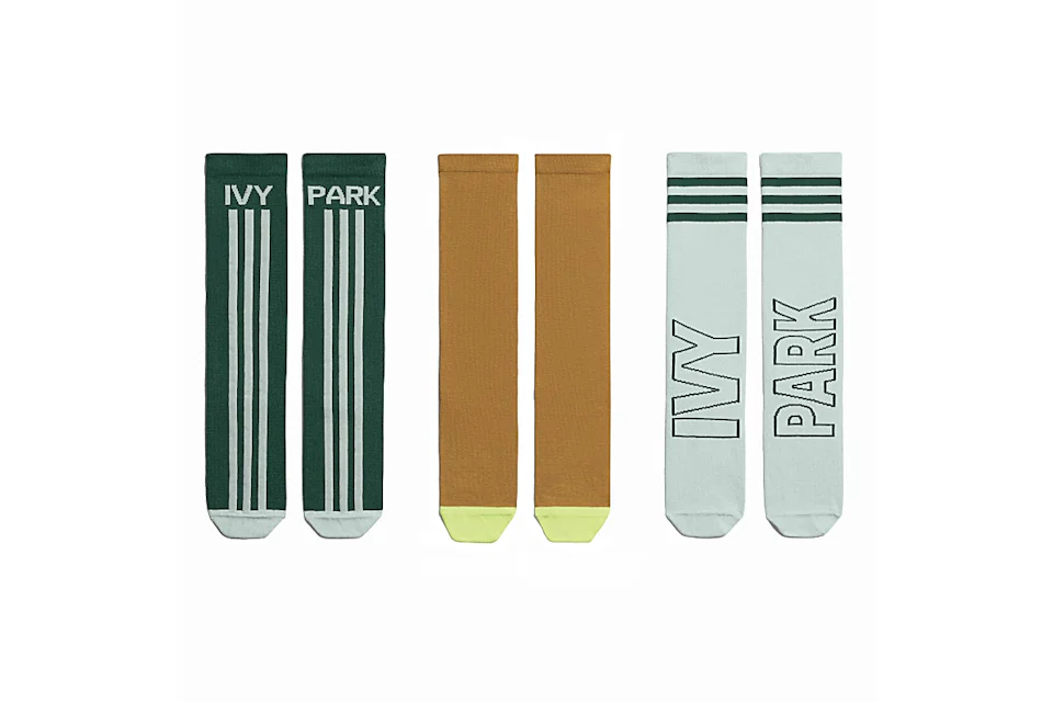 adidas Ivy Park 3-Pack Logo Socks Green Tint/Yellow Tint/Dark Green - FW20 - US