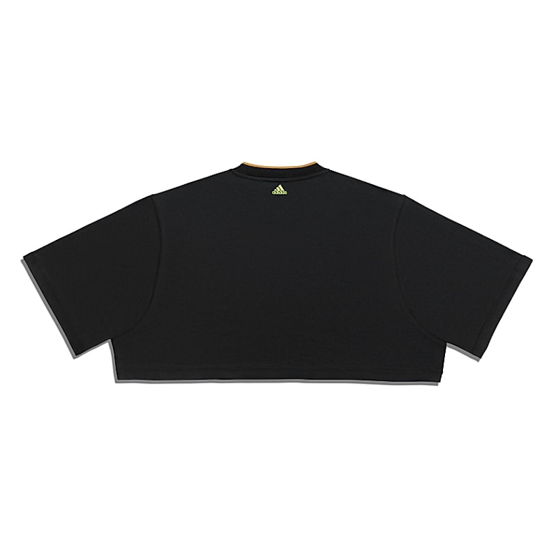 Adidas crop hot sale tee black