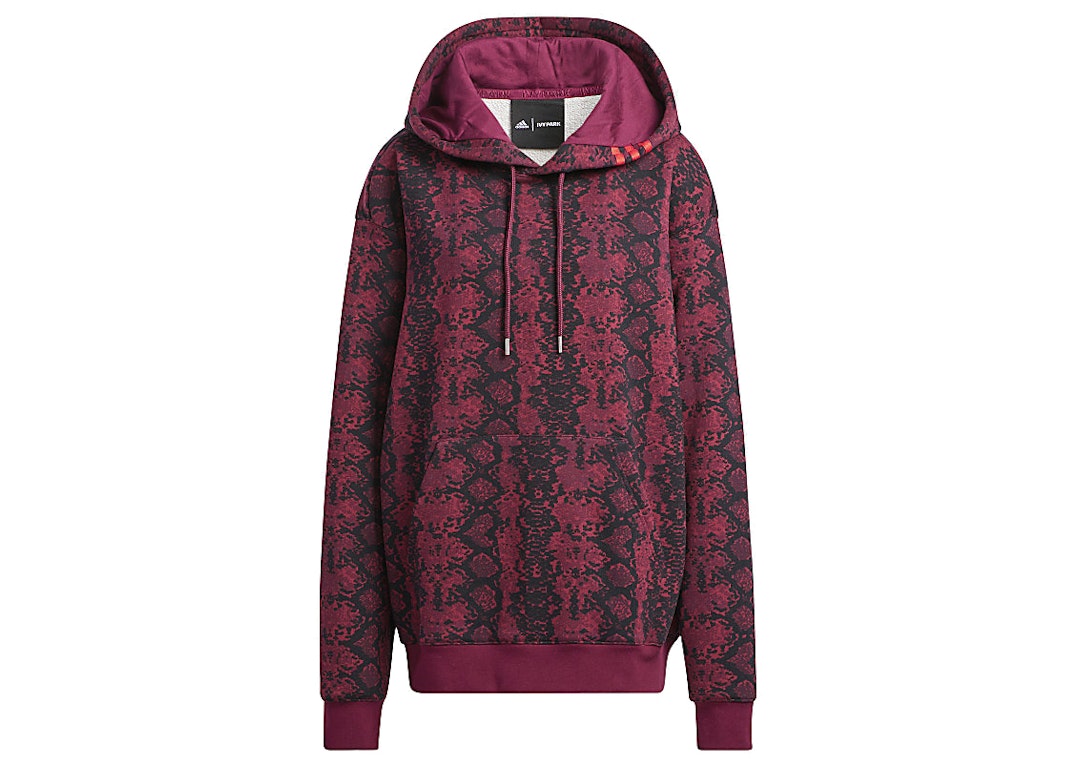 Pre-owned Adidas Originals Adidas Ivy Park Allover Print Hoodie (all Gender) Cherry Wood