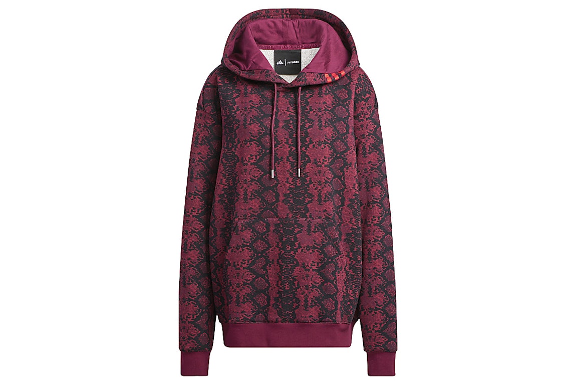Pre-owned Adidas Originals Adidas Ivy Park Allover Print Hoodie (all Gender) Cherry Wood