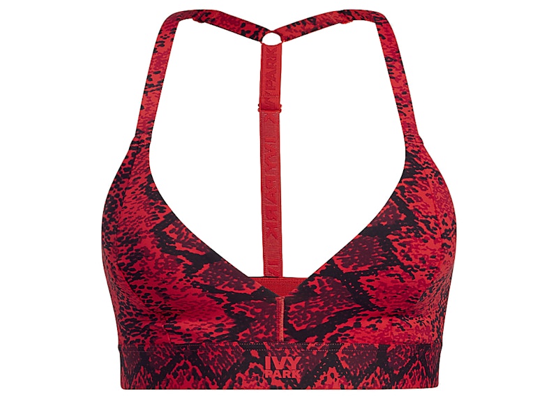 adidas Ivy Park Allover Print Triangle Bra 2.0 Red Black SS22 GB