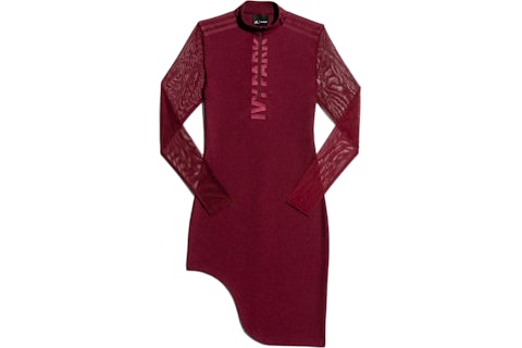 adidas Ivy Park Asymmetrical Dress Maroon - FW19 - US adidas Ivy Park Asymmetrical Dress Maroon - FW19 - US