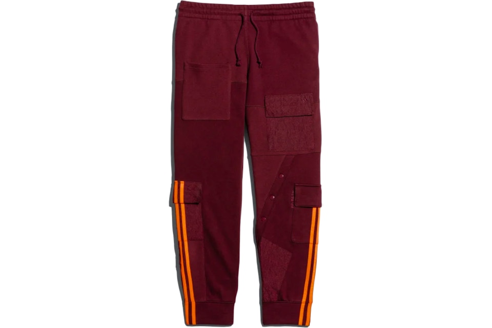 Adidas Ivy Park Cargo Sweatpants Maroon Solar Orange Fw19 Adidas Ivy Park Cargo Sweatpants Maroon Solar Orange Fw19