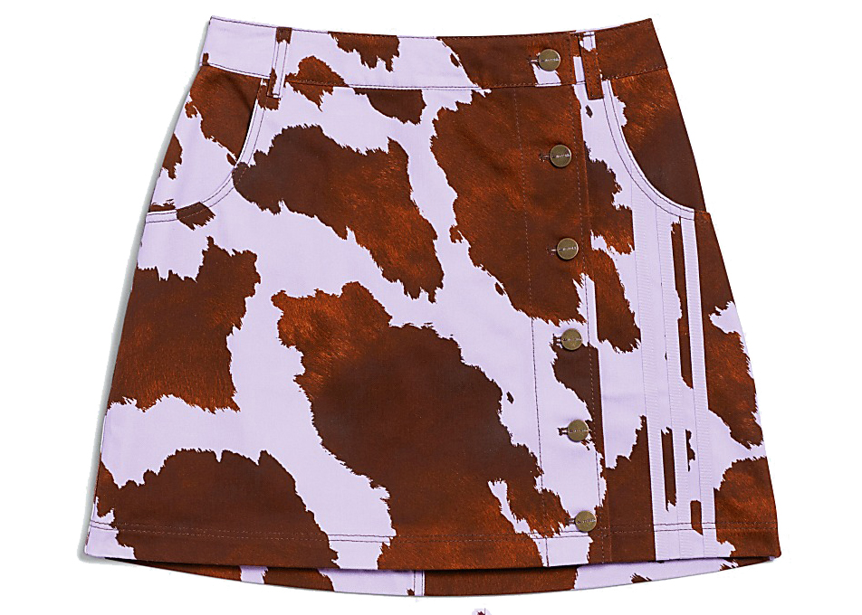 adidas Ivy Park Denim Cow-Print Skirt (Plus Size) AOP Cow Hide