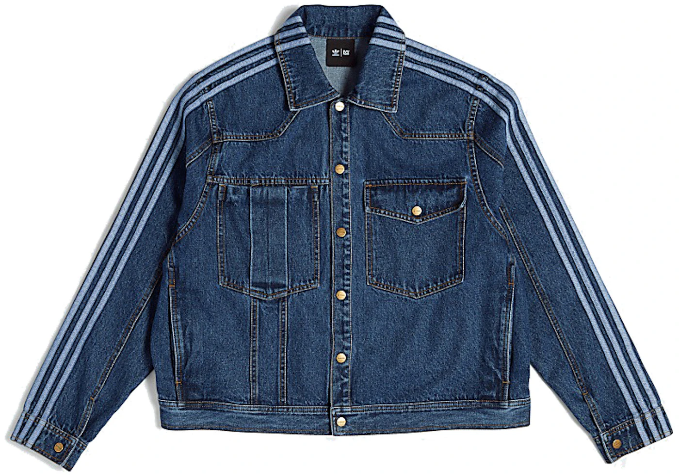 Monogram Printed Denim Jacket, Blue, Contact Seller for Other Sizes