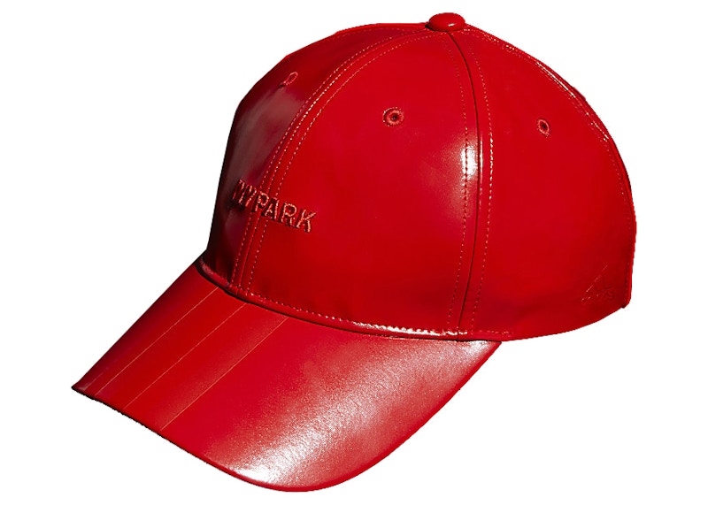 adidas Ivy Park Faux Latex Baseball Cap Red