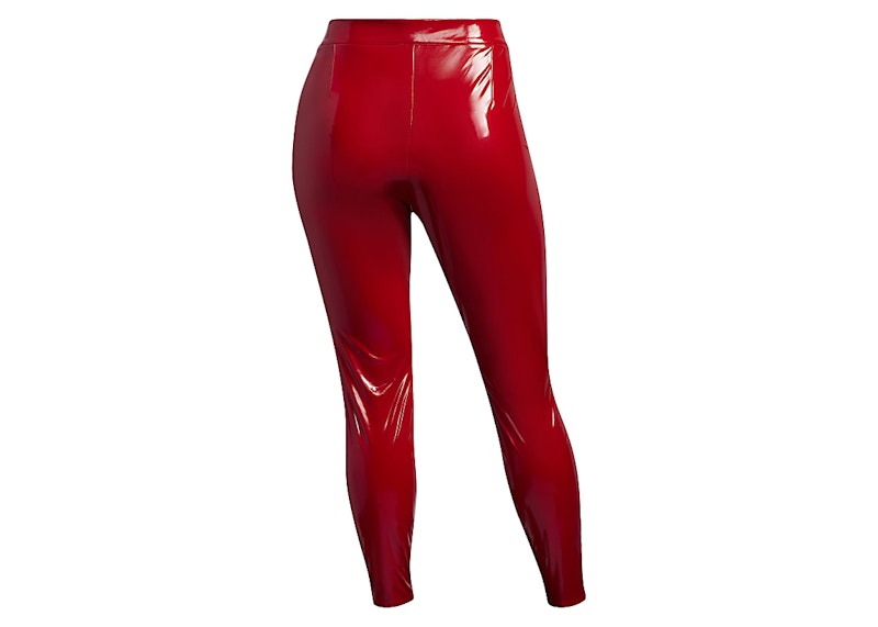 Fetish Queen Plus Size High Waist Skinny Pants Lady Simple Glossy Slim  Leggings