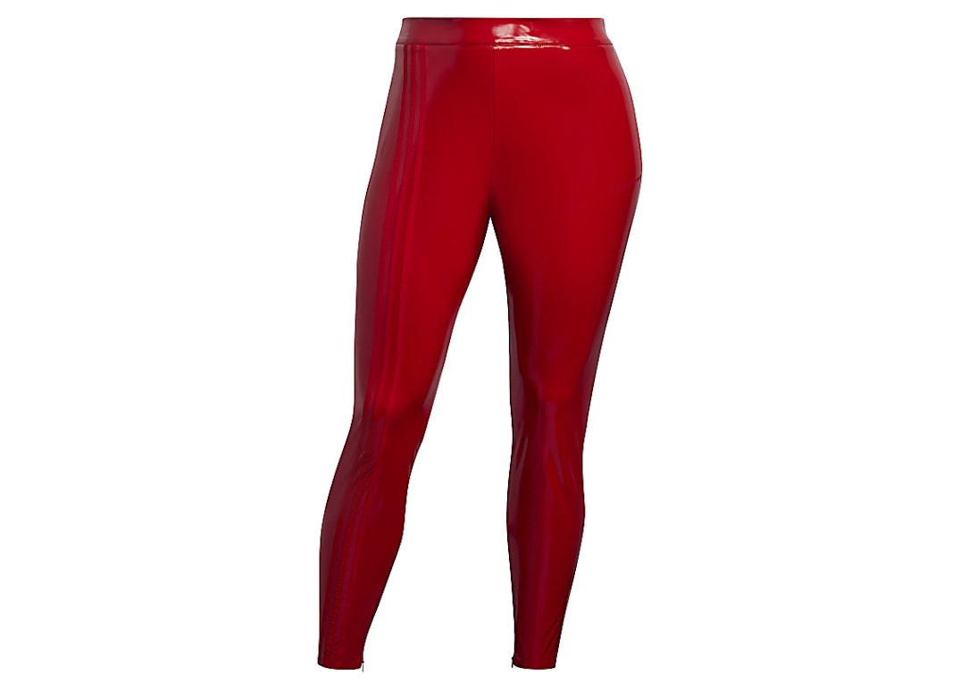 Pre-owned Adidas Originals Adidas Ivy Park Faux Latex Straight-leg Pants (plus Size) Red