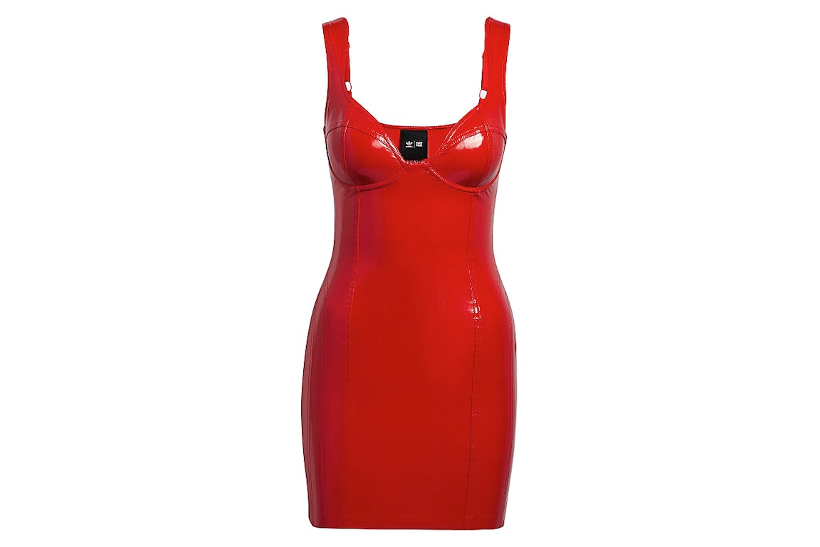 Pre-owned Adidas Originals Adidas Ivy Park Faux Latex Tank Dress Red