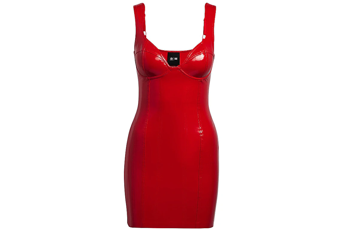 adidas Ivy Park Faux Latex Tank Dress Red