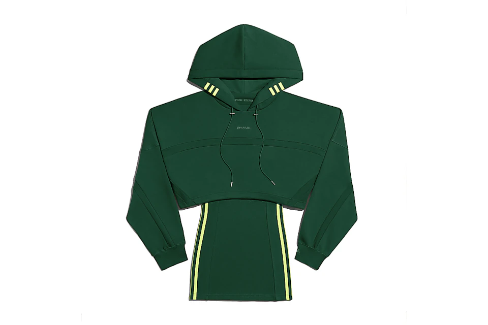 adidas Ivy Park Hooded Cutout Dress Dark Green