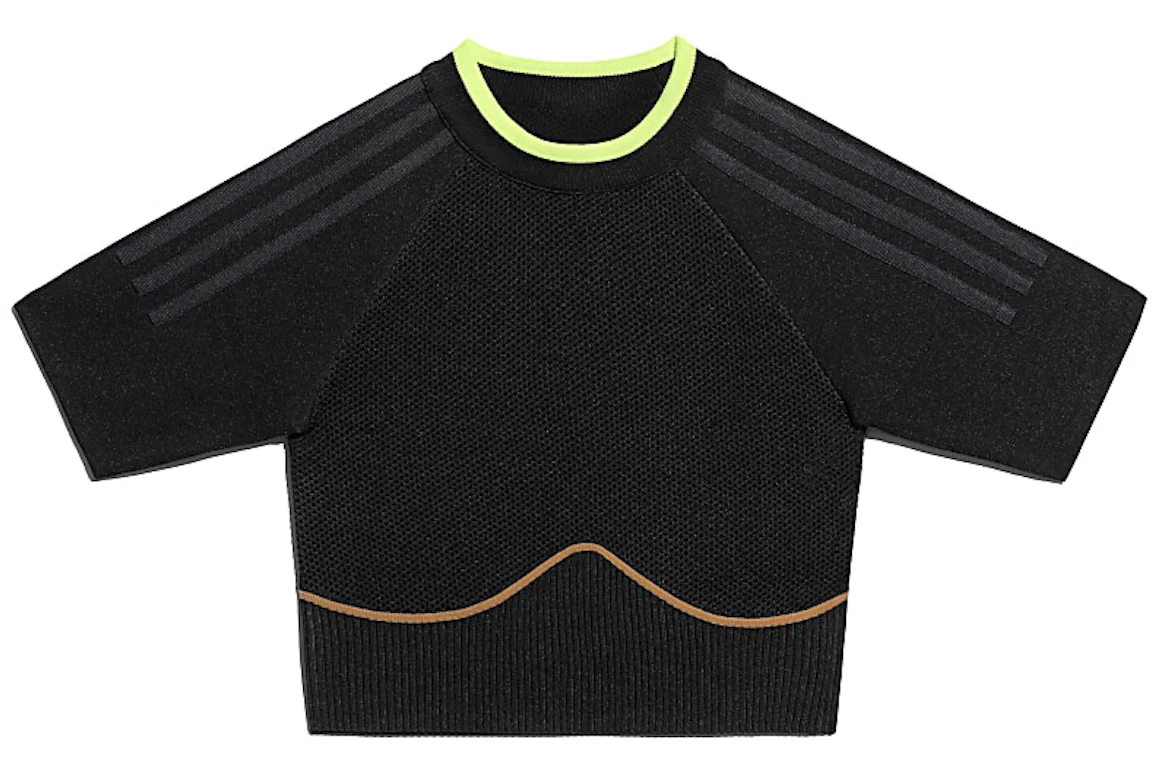 adidas Ivy Park Knit Crop Top (Plus Size) Black/Mesa