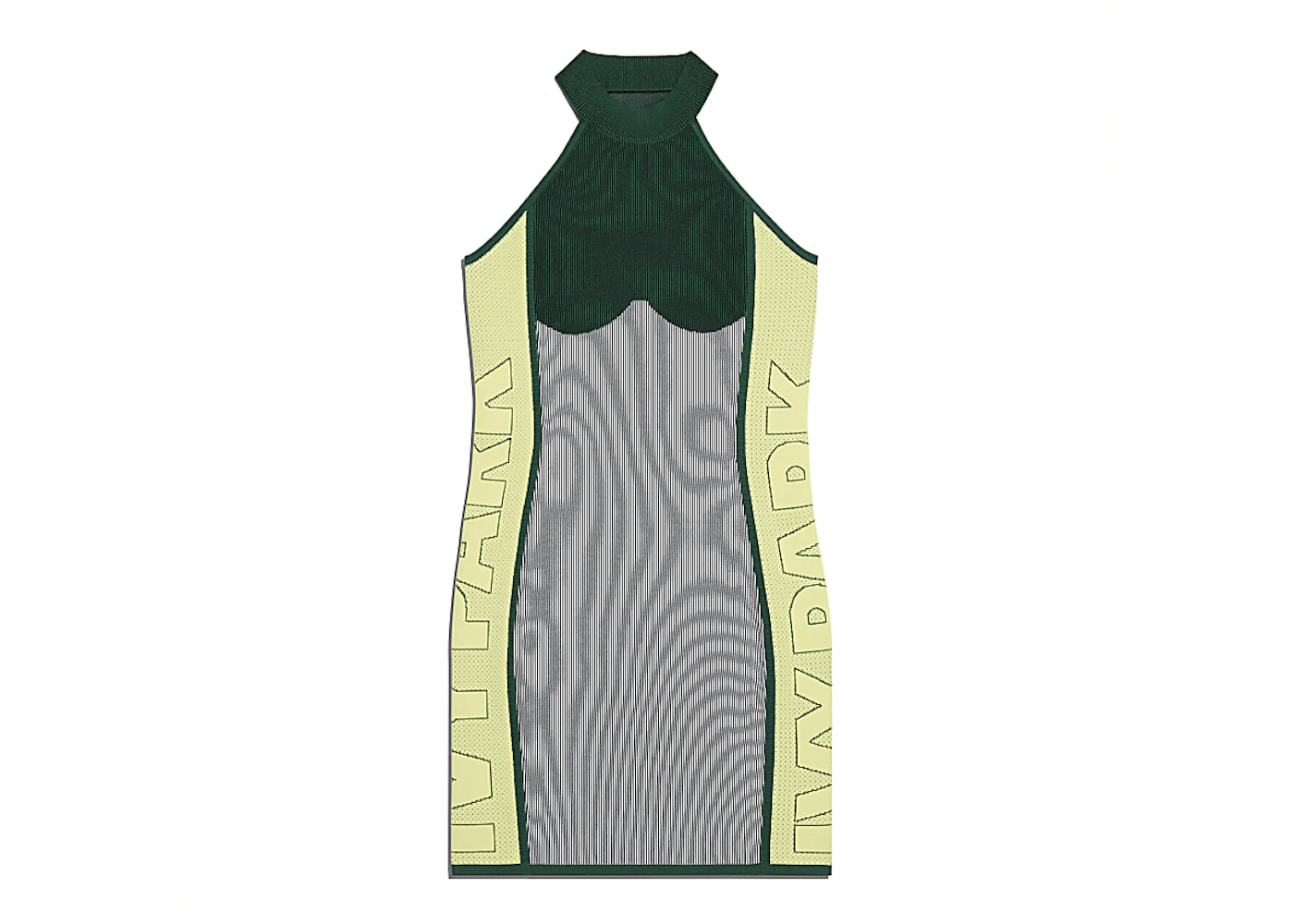 adidas Ivy Park Knit Logo Dress Dark Green/Green Tint/Yellow Tint - FW20 - US adidas Ivy Park Knit Logo Dress Dark Green/Green Tint/Yellow Tint - FW20 - US