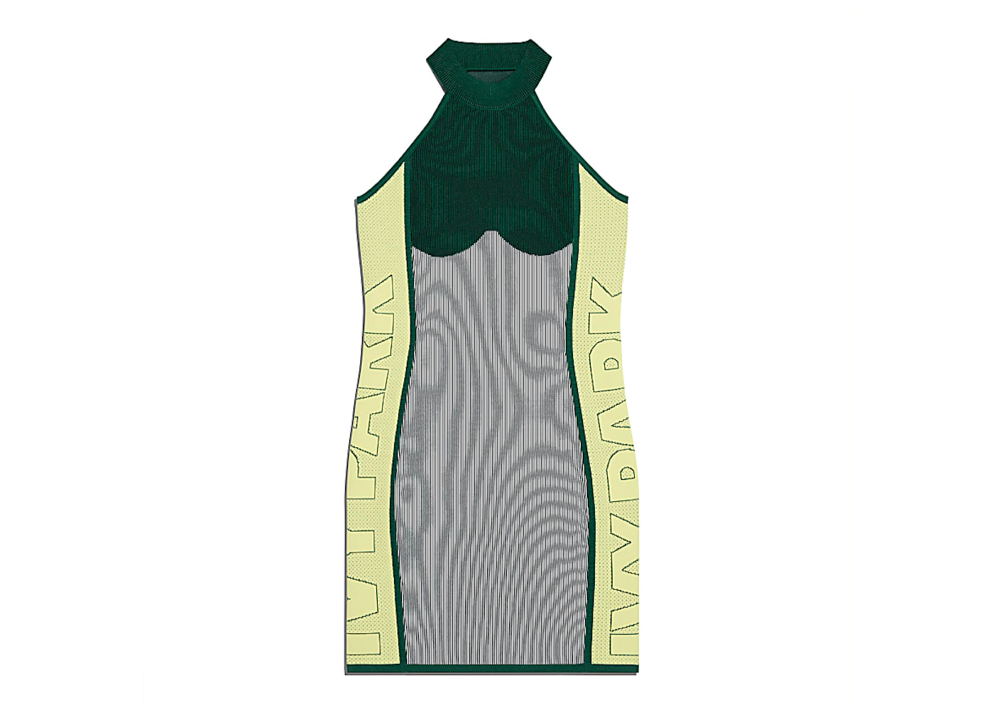 adidas Ivy Park Knit Logo Dress (Plus Size) Dark Green/Black/Green Tint/Yellow Tint - FW20 - US adidas Ivy Park Knit Logo Dress (Plus Size) Dark Green/Black/Green Tint/Yellow Tint - FW20 - US