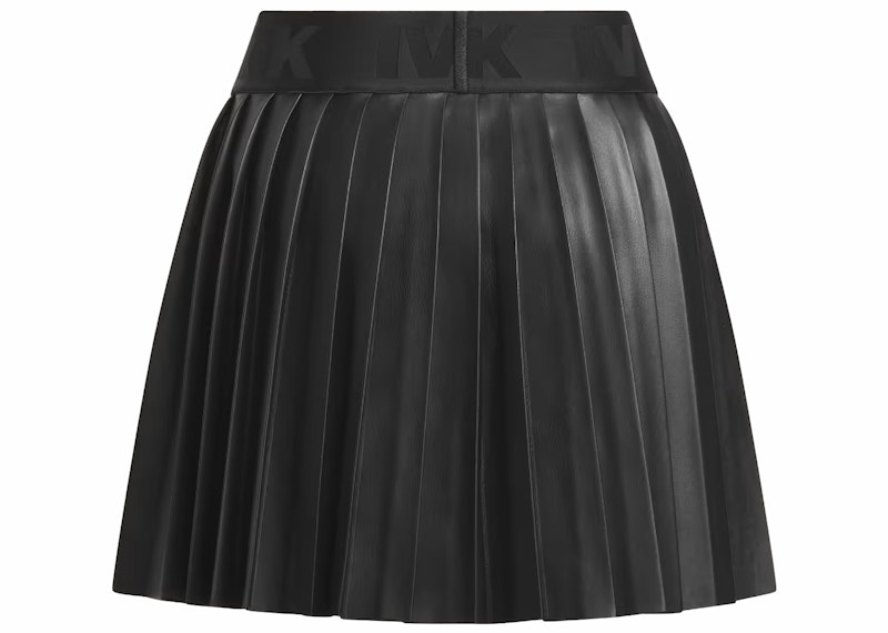 adidas Ivy Park Leather Pleated Mini Skirt Black FW23 US
